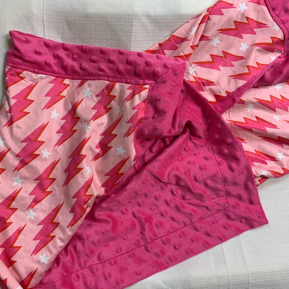 Electric Pink Lightning Bolt Blanket